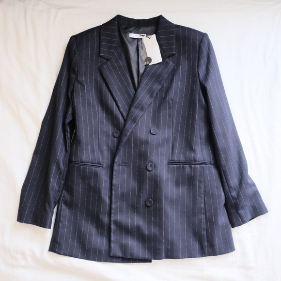 navy pinstripe blazer - Picture 5 of 7